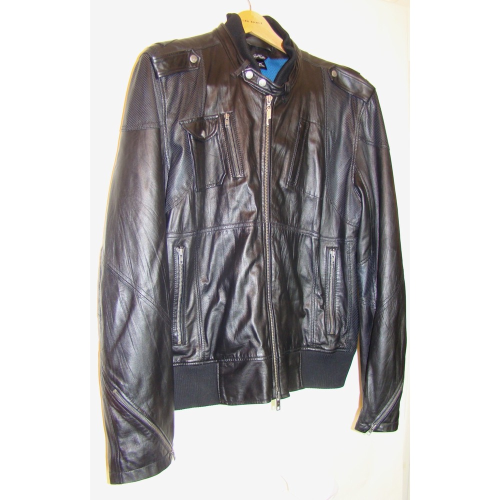 Artful Dodger Black Leather Bomber Jacket Big & Tall Size 4XL    AC - Picture 11 of 13
